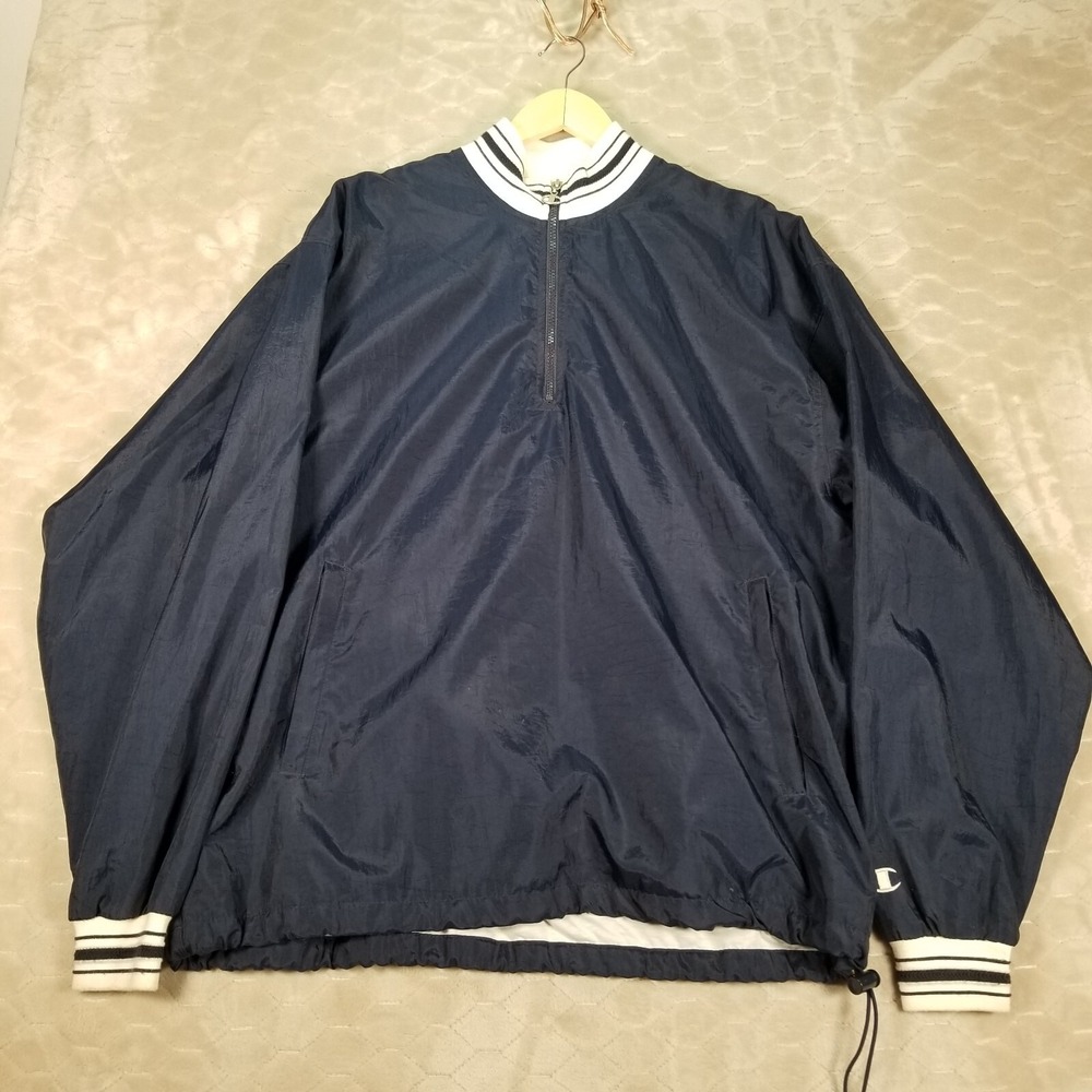 Champion Men's Windbreaker Size Lg 1/4 Zip Pullover Athletic Jacket